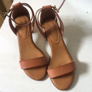 Low block heeled sandals.